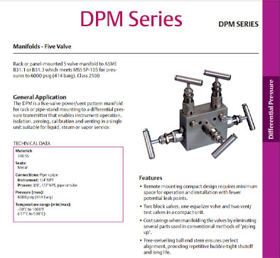 DPM Series - 5 Valve DP Manifold